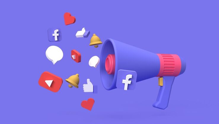 3d social media digital marketing campaign concept with blue background rendered 18199 25 1 e1711106623671